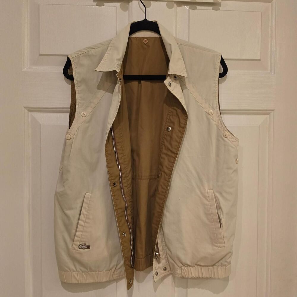 Lacoste Men's Brown and Tan Reversible Vest